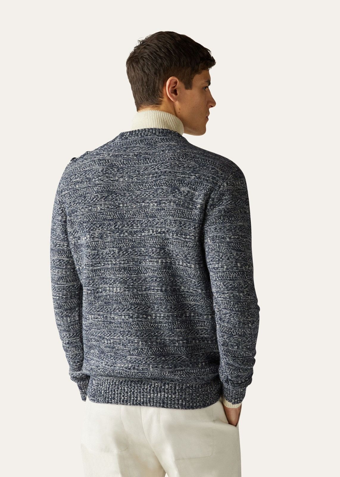 Loro Piana o1srvl11e1224 Girocollo Crewneck Cashmere Sweater in Grey Size US XL / EU 56 / 4 - 4 Thumbnail