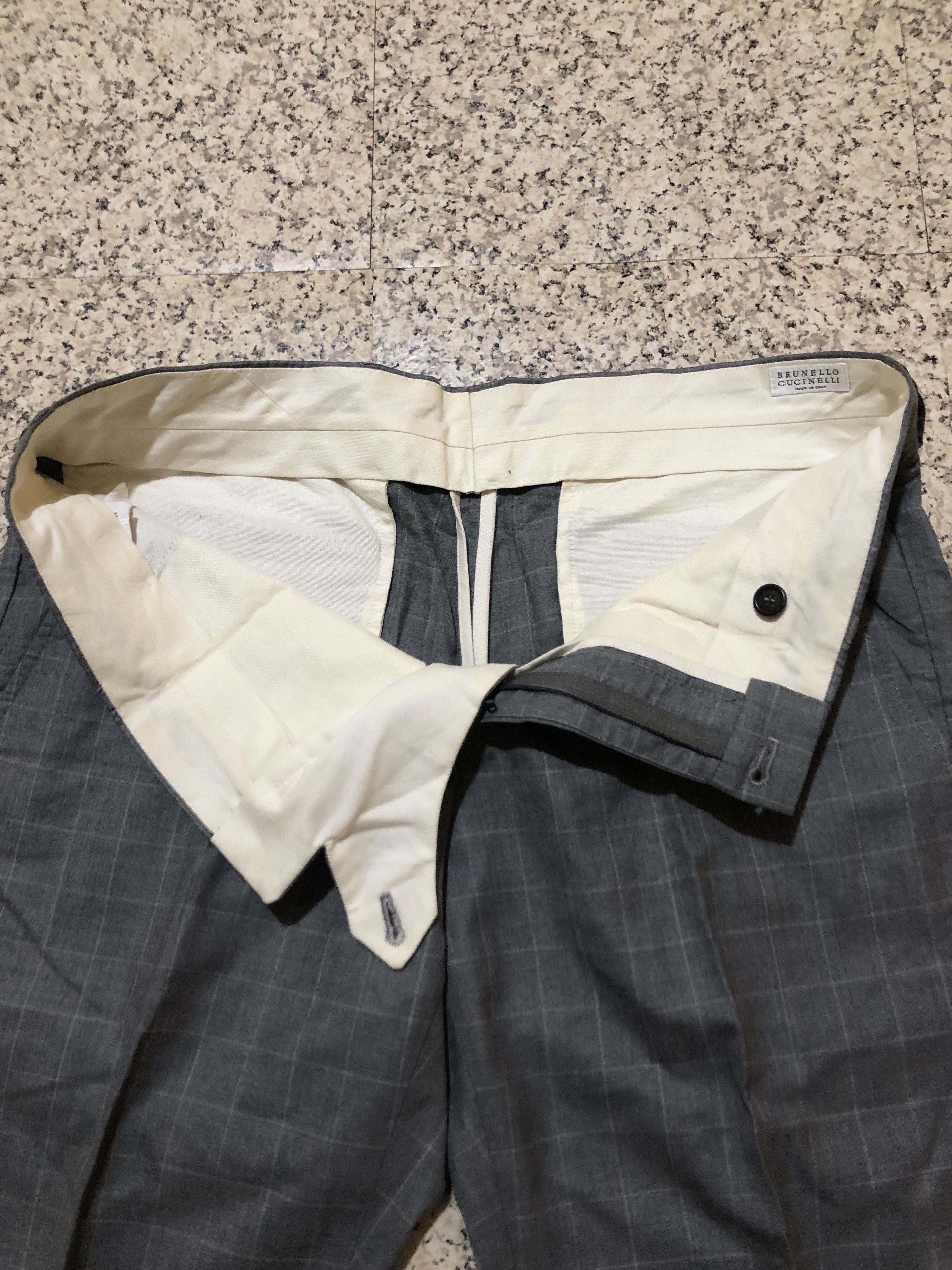 Brunello Cucinelli Brunello Cucinelli Windowpane Plaid Virgin Wool Trousers Size US 35 - 9 Thumbnail