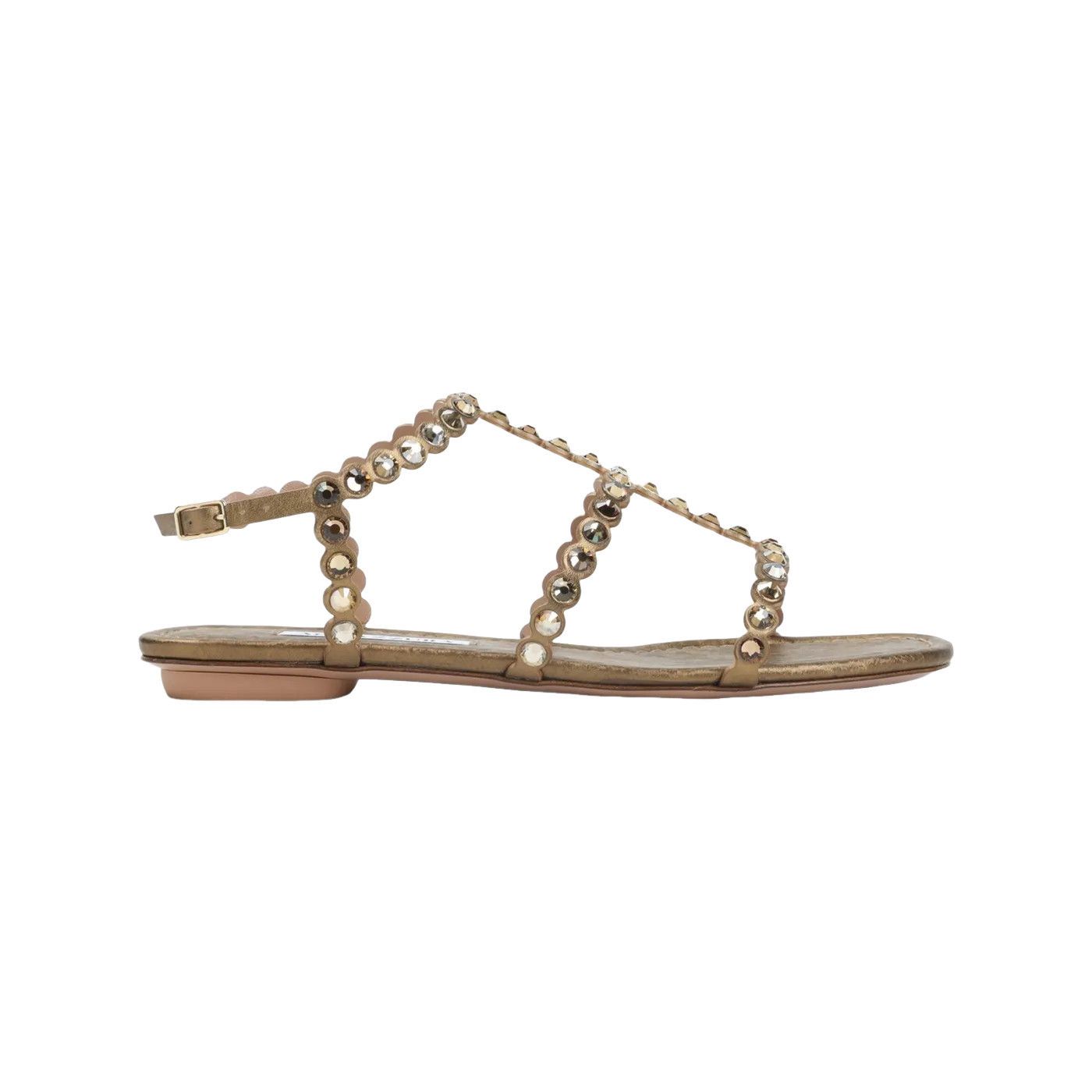 AQUAZZURA Tequila Brass Sandals New & Authentic (Women's siz