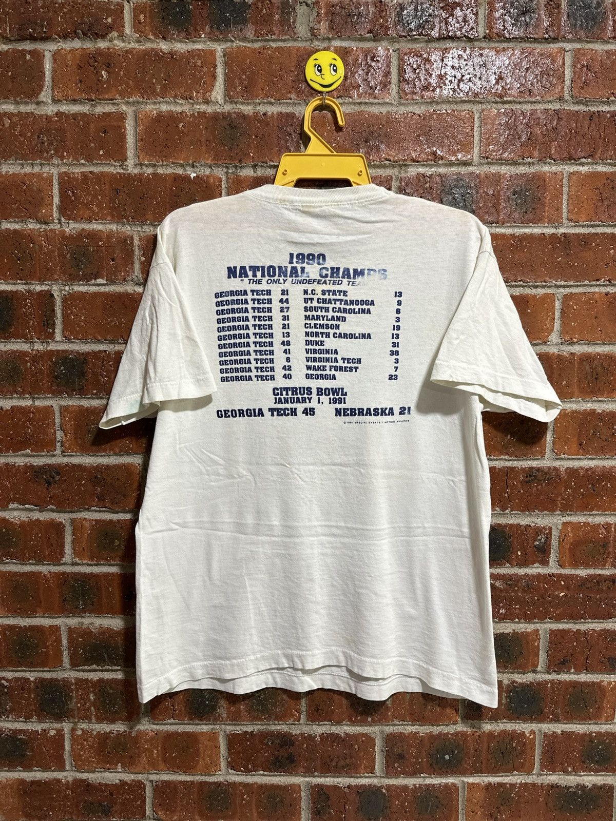 Fruit Of The Loom × Vintage Vintage Giorgia Tech Football National Champs Distress Tee Size US L / EU 52-54 / 3 - 2 Thumbnail