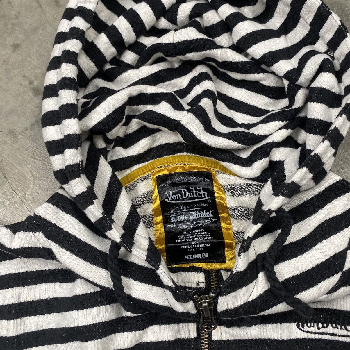 Vintage × Von Dutch y2k Von Dutch Striped Baggy Boxy Drop Shoulder Zip Up Size M / US 6-8 / IT 42-44 - 7 Thumbnail