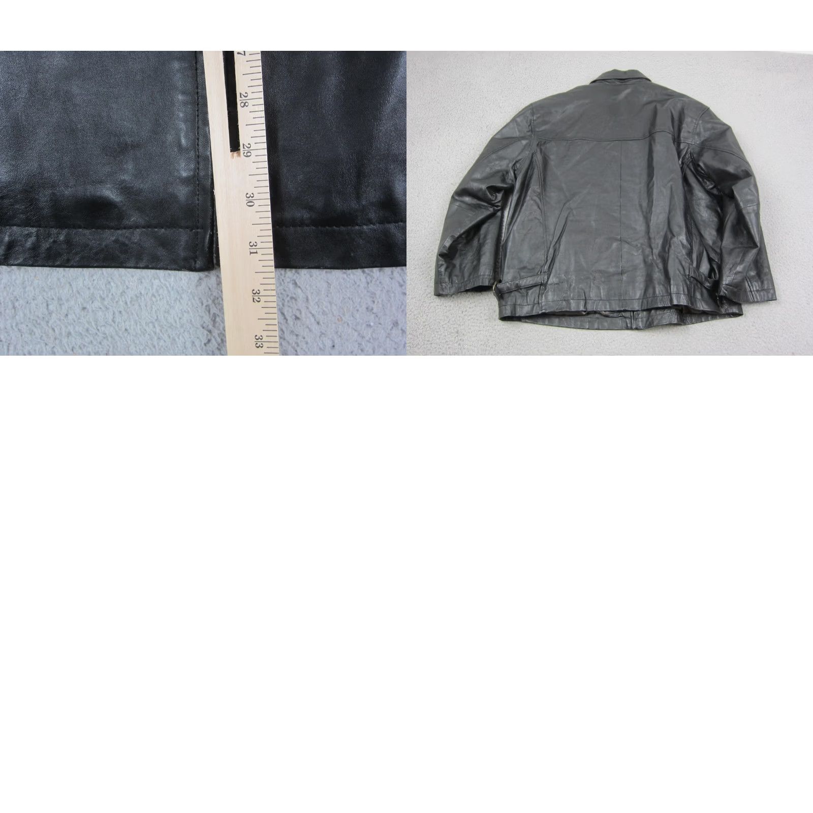 Vintage VINTAGE Leather Jacket Mens XL Black Bomber Full Zip 90S Motorcycle Motorcycle 80s Biker Western Distinctive Zipper Regular Men Size US XL / EU 56 / 4 - 8 Thumbnail