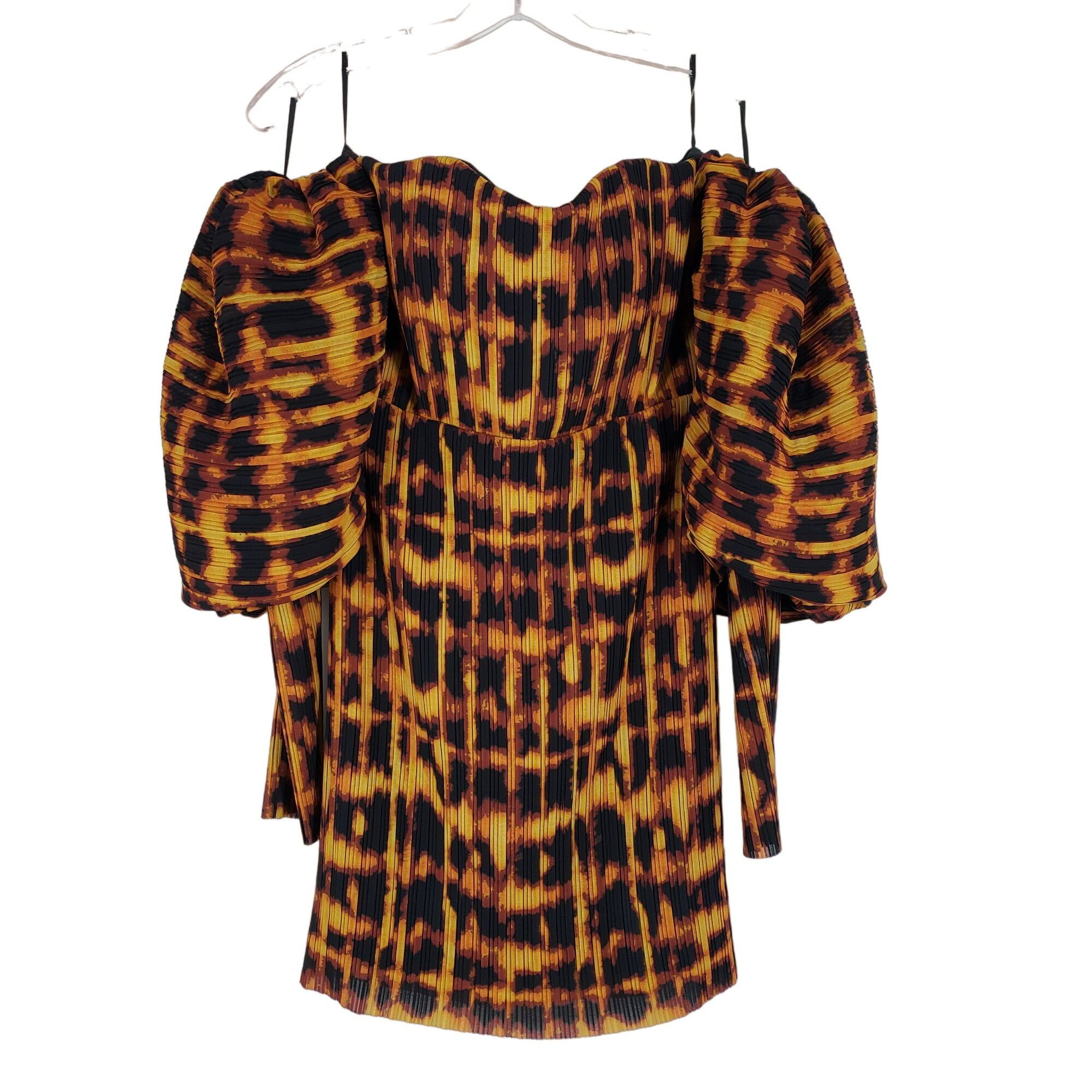 Solace London Solace London Skye Pleat Leopard Print Mini Dress Mindy Kali Size M / US 6-8 / IT 42-44 - 4 Thumbnail