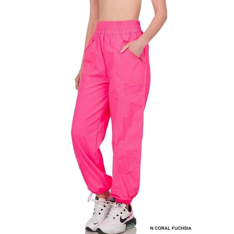 Other Zenana Womens Neon Coral Fuchsia Windbreaker Joggers 2XL Size 42" / US 20 - 1 Preview