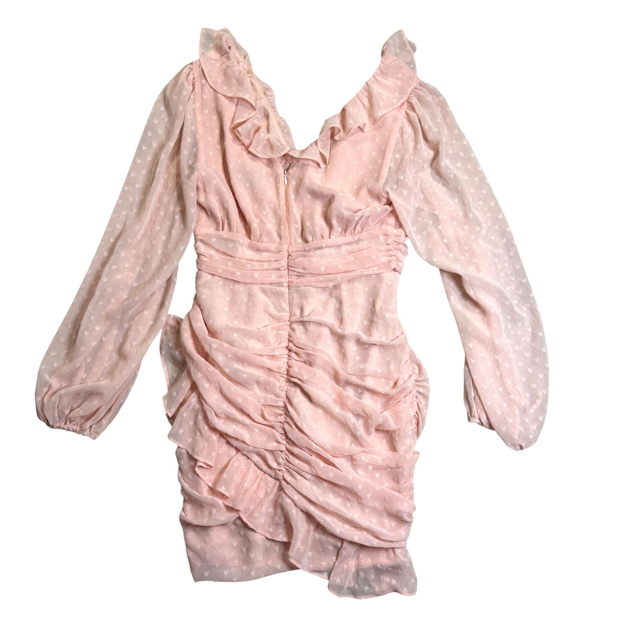 REVOLVE Revolve Majorelle Alejandra Ruffle Ruched V-Neck Long Sleev Size S / US 4 / IT 40 - 4 Thumbnail