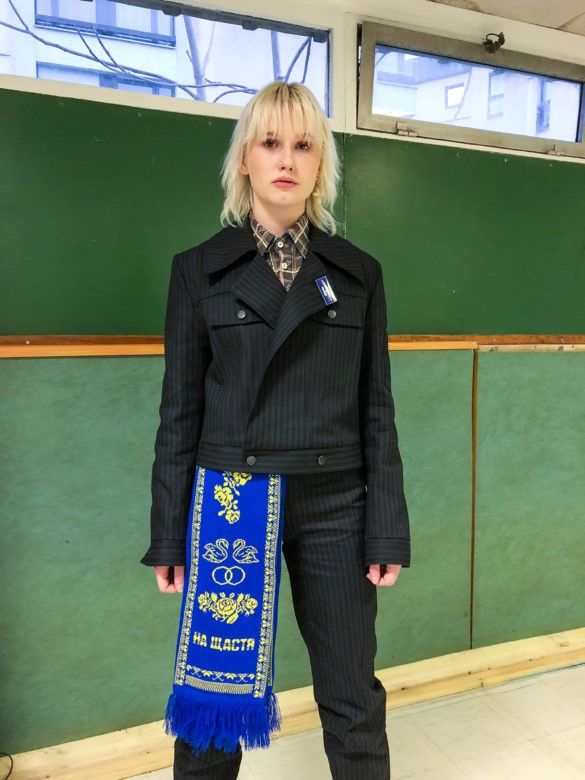 Anton Belinskiy НА ЩАСТЯ - FOR LUCK - ANTON BELINSKIY ARCHIVE SCARF - № 4080 Size ONE SIZE - 4 Thumbnail