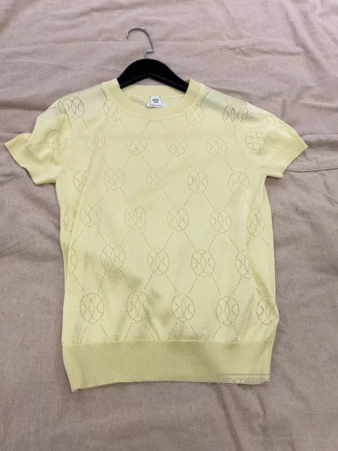 Hermes Hermès Yellow Knit Sweater. Size XS / US 0-2 / IT 36-38 - 1 Thumbnail