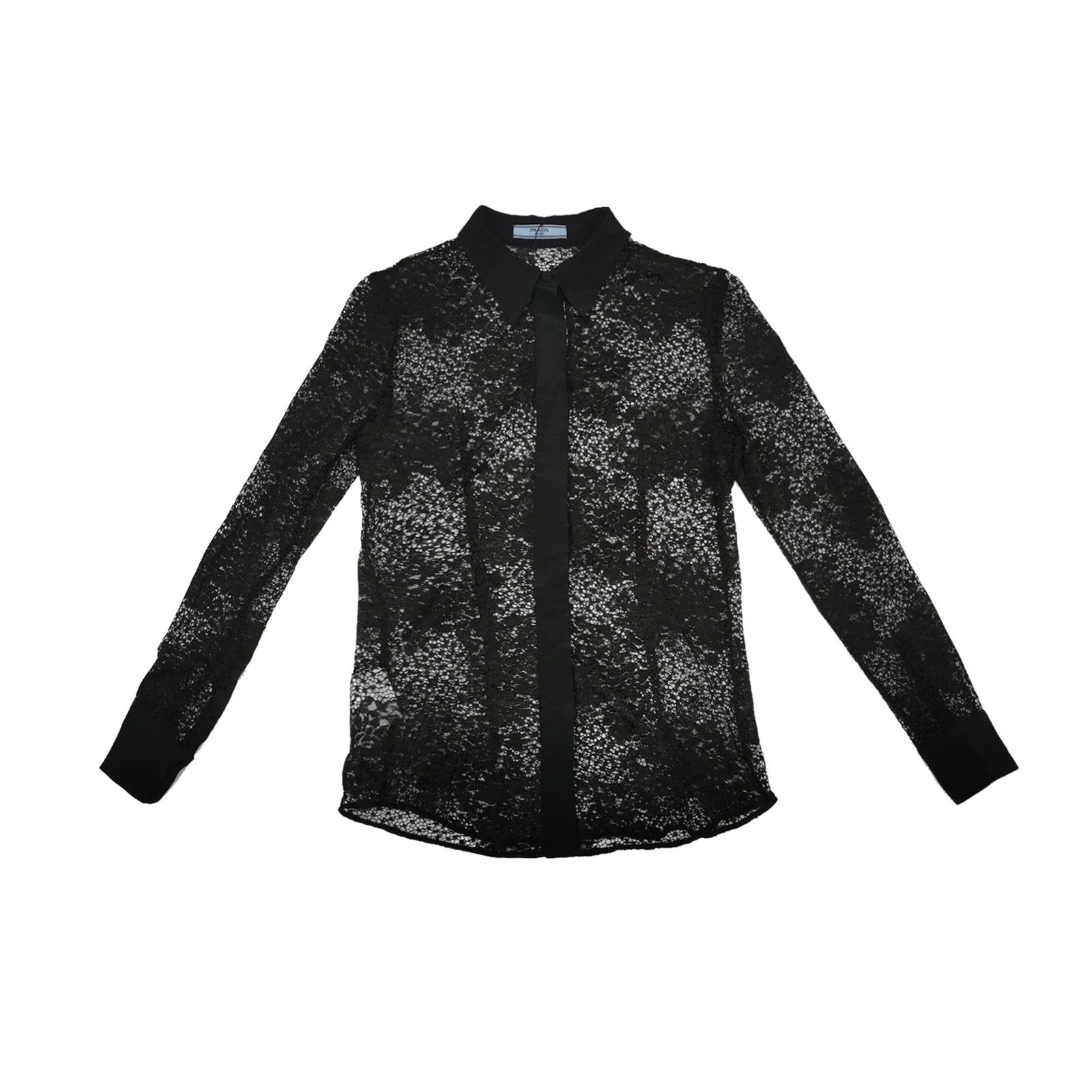 Prada Prada Black Lace Button Up Shirt Size IT 38 Size XS / US 0-2 / IT 36-38 - 1 Thumbnail