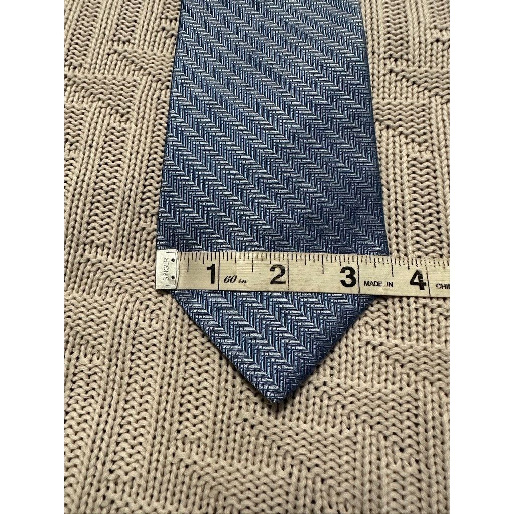 Tommy Hilfiger Tommy Hilfiger blue herringbone silk tie Size ONE SIZE - 5 Thumbnail