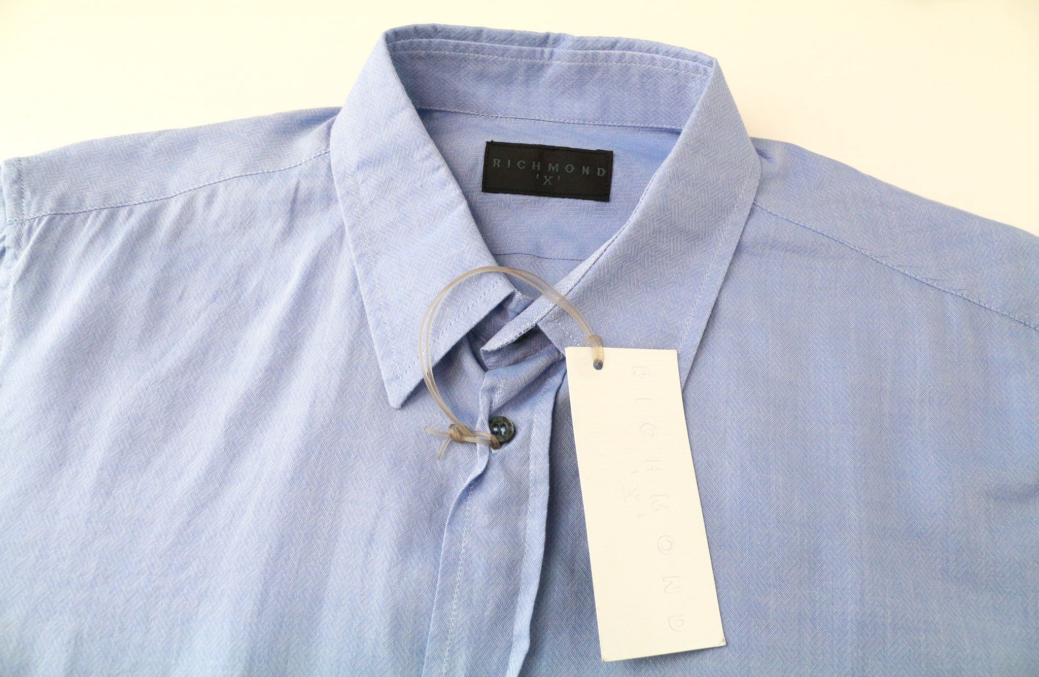 John Richmond EU48 Blue Cotton Short Sleeve Shirt 75173 Size US XXL / EU 58 / 5 - 3 Thumbnail