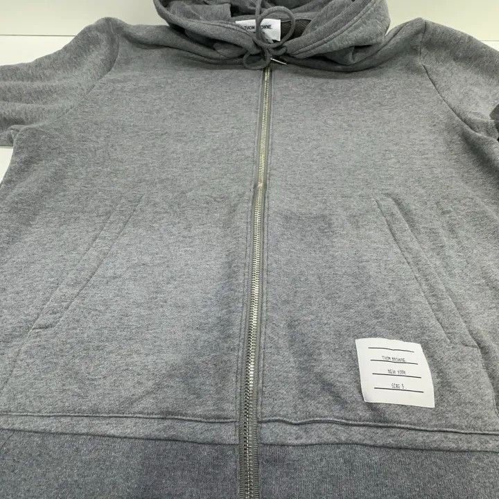 Thom Browne Thom Browne Classic Gray Hoodie with Stripes -2507 Size US M / EU 48-50 / 2 - 5 Thumbnail