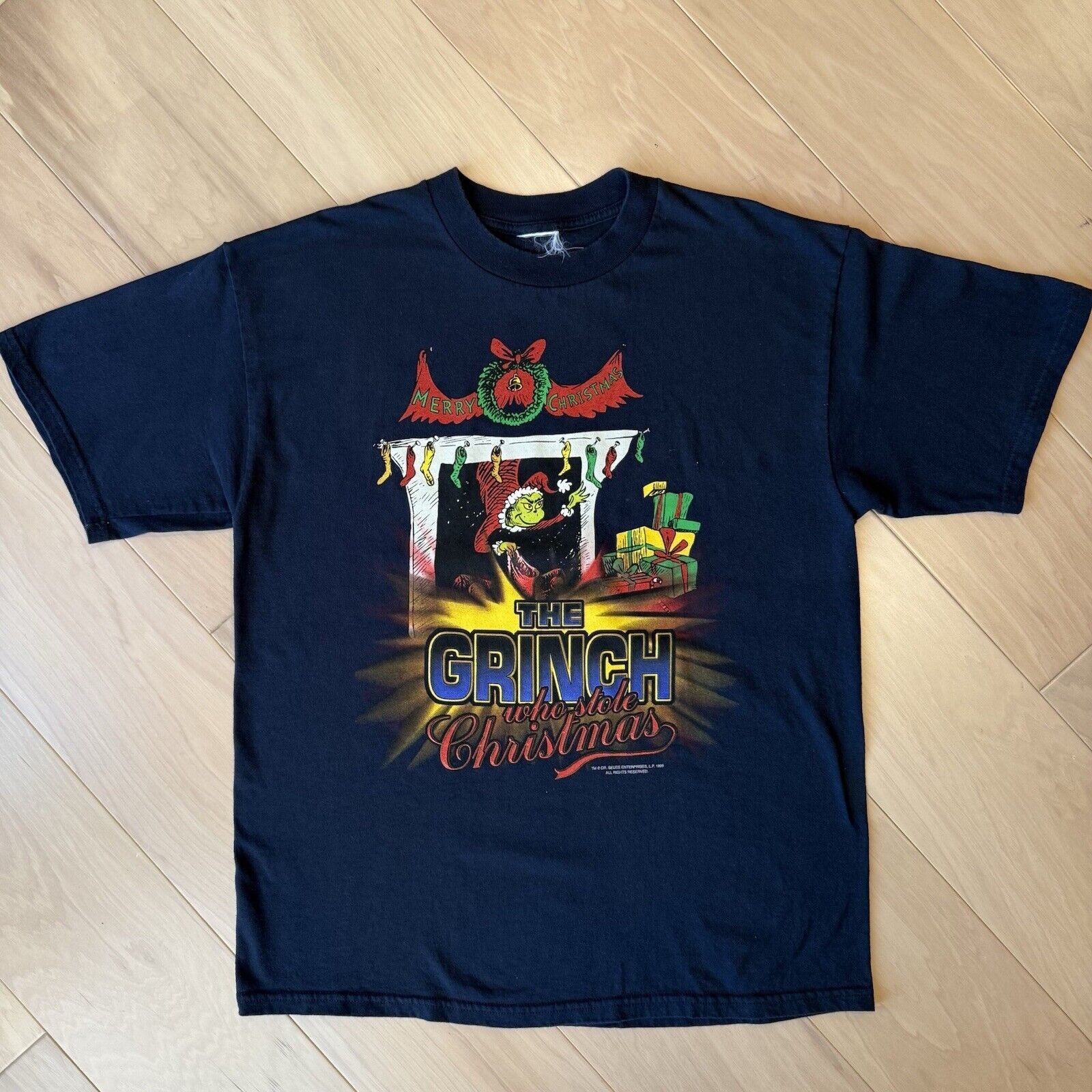 Vintage The Grinch Who Stole Christmas Vintage Shirt XL Navy 90s Size US XL / EU 56 / 4 - 2 Thumbnail