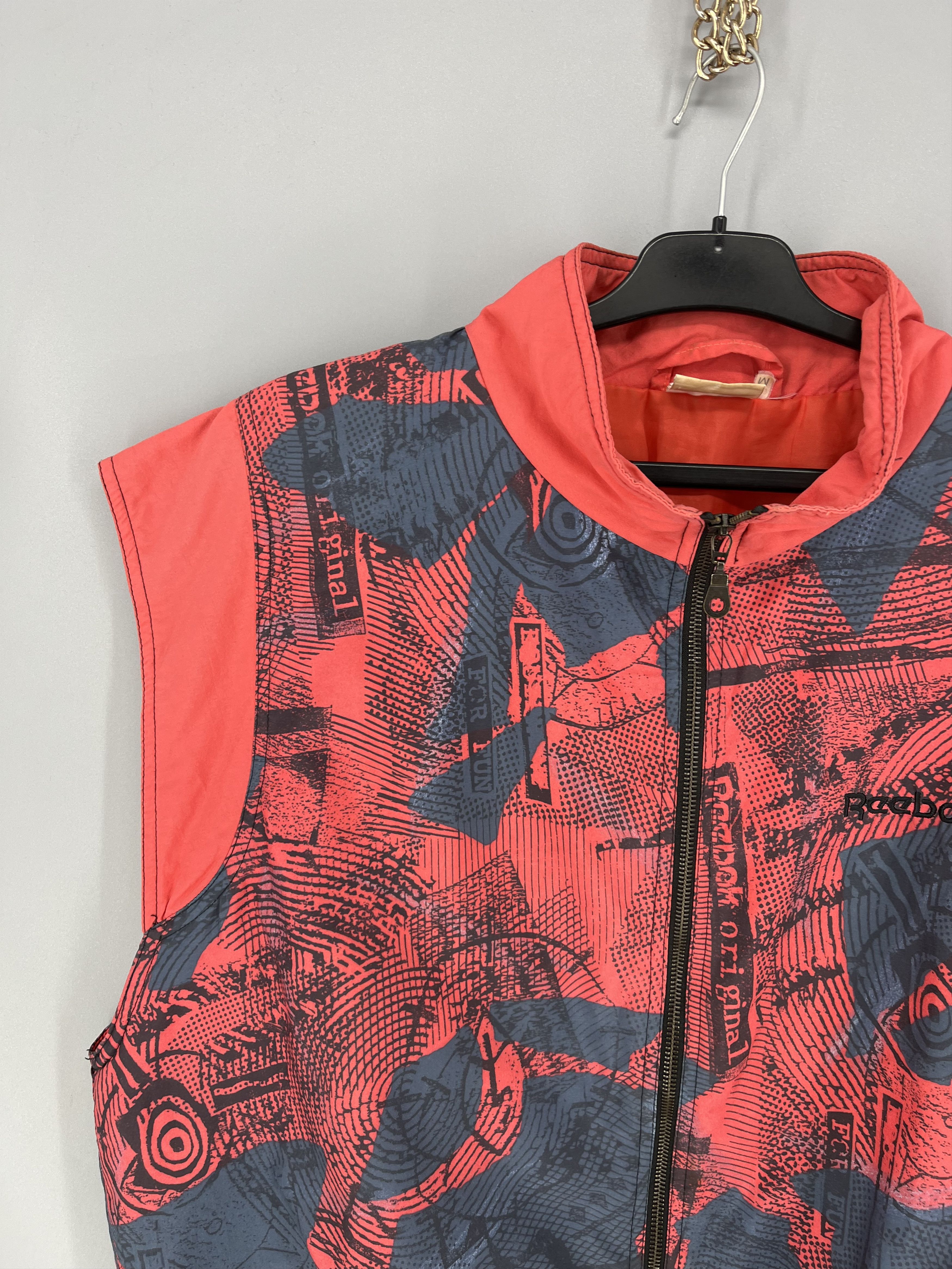 Reebok Vintage 90s Reebok Vest Mens M Neon Graphic Print Full Zip Size US M / EU 48-50 / 2 - 5 Thumbnail