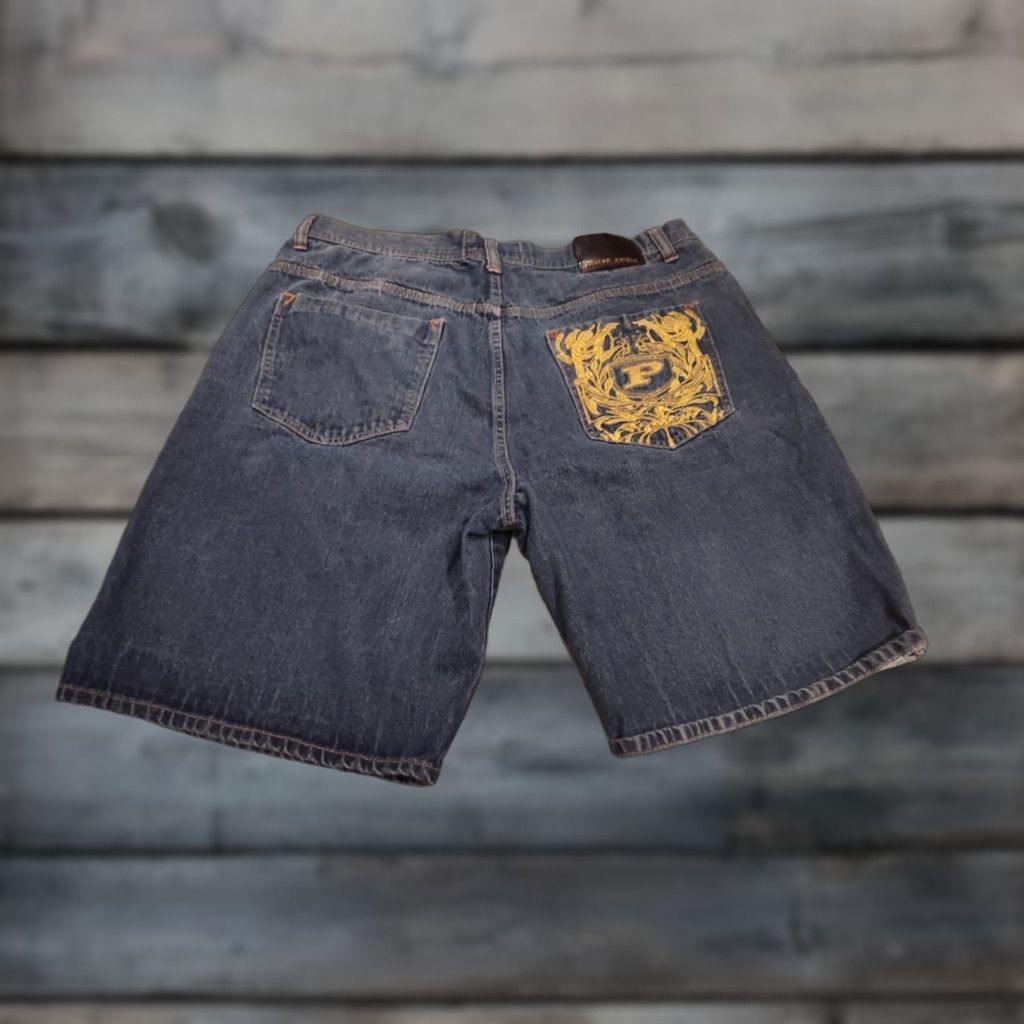 Phat Farm Phat Farm Y2K Denim Blue Jean Shorts 42x11 Embroidered Pockets Hip Hop Jorts Size US 42 / EU 58 - 1 Thumbnail