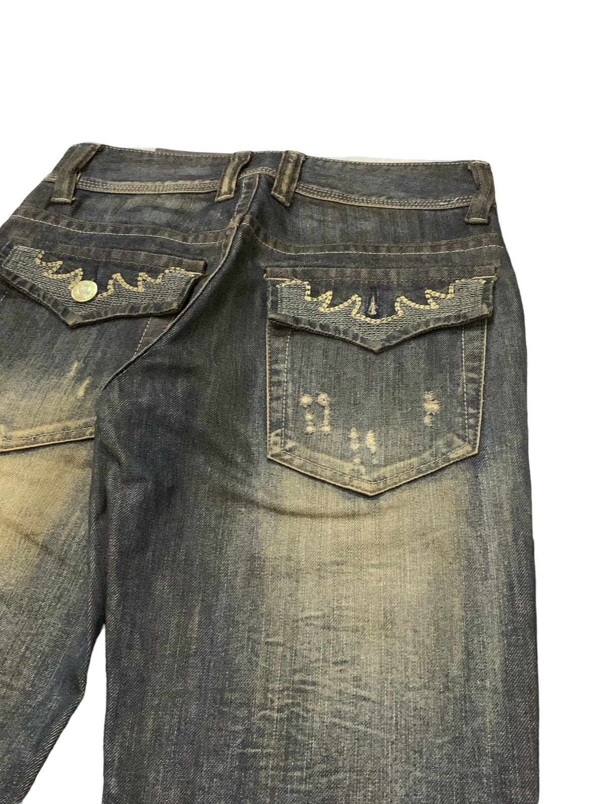 GOSTAR DE FUGA × Tornado Mart Icca Japan Mud Wash Embroidered Claw Flared Man Jeans Size US 29 - 10 Thumbnail