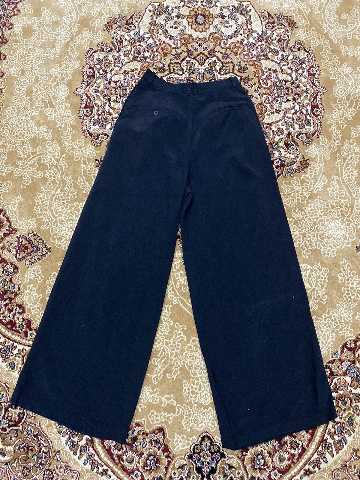 Designer × Y's × Yohji Yamamoto Y’s Yohji Yamamoto Palazzos Black Rayonne Size 24" / US 00 / IT 34 - 6 Thumbnail