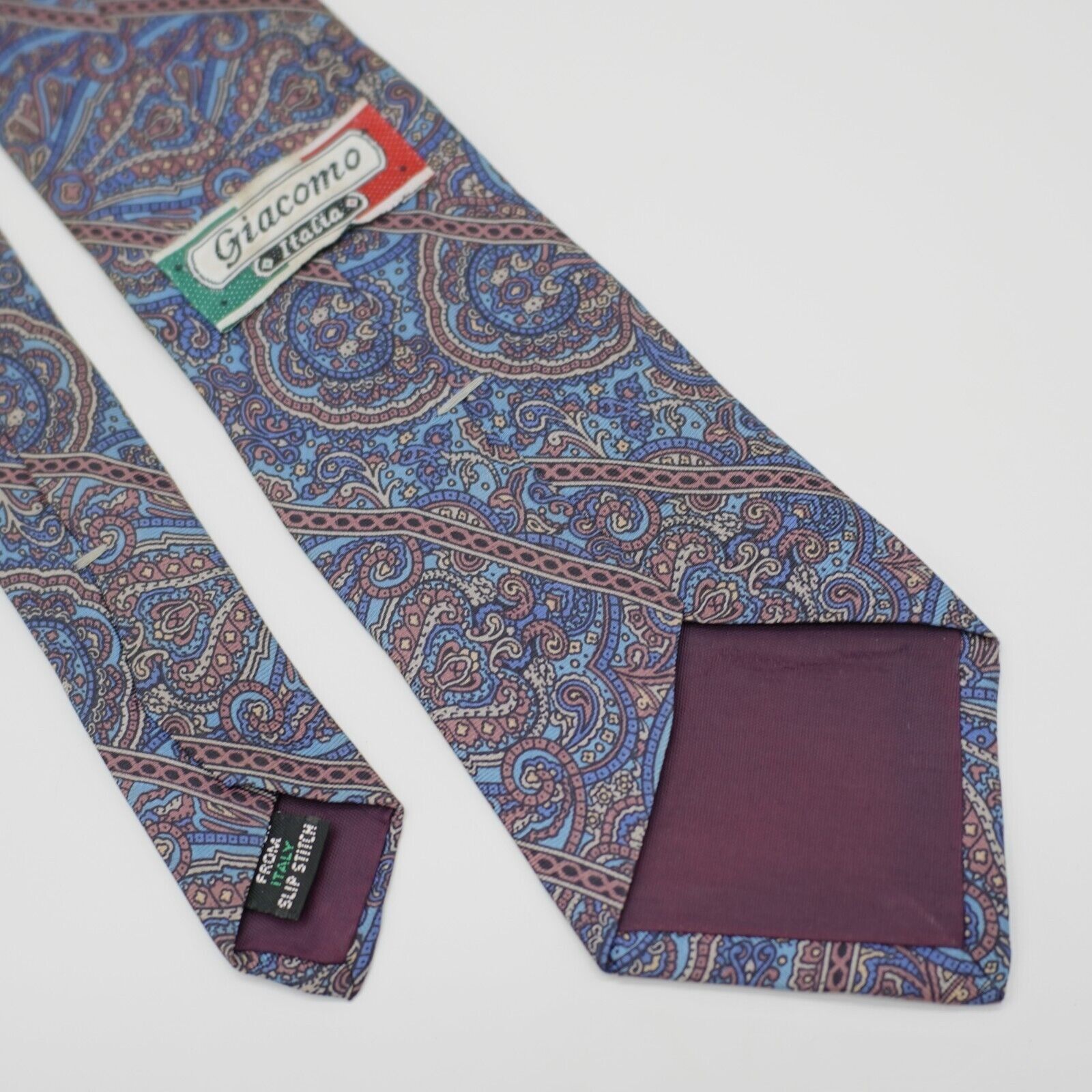 Vintage Giacomo Italia Blue Orange Baroque Floral Print Short Silk T Size ONE SIZE - 6 Thumbnail