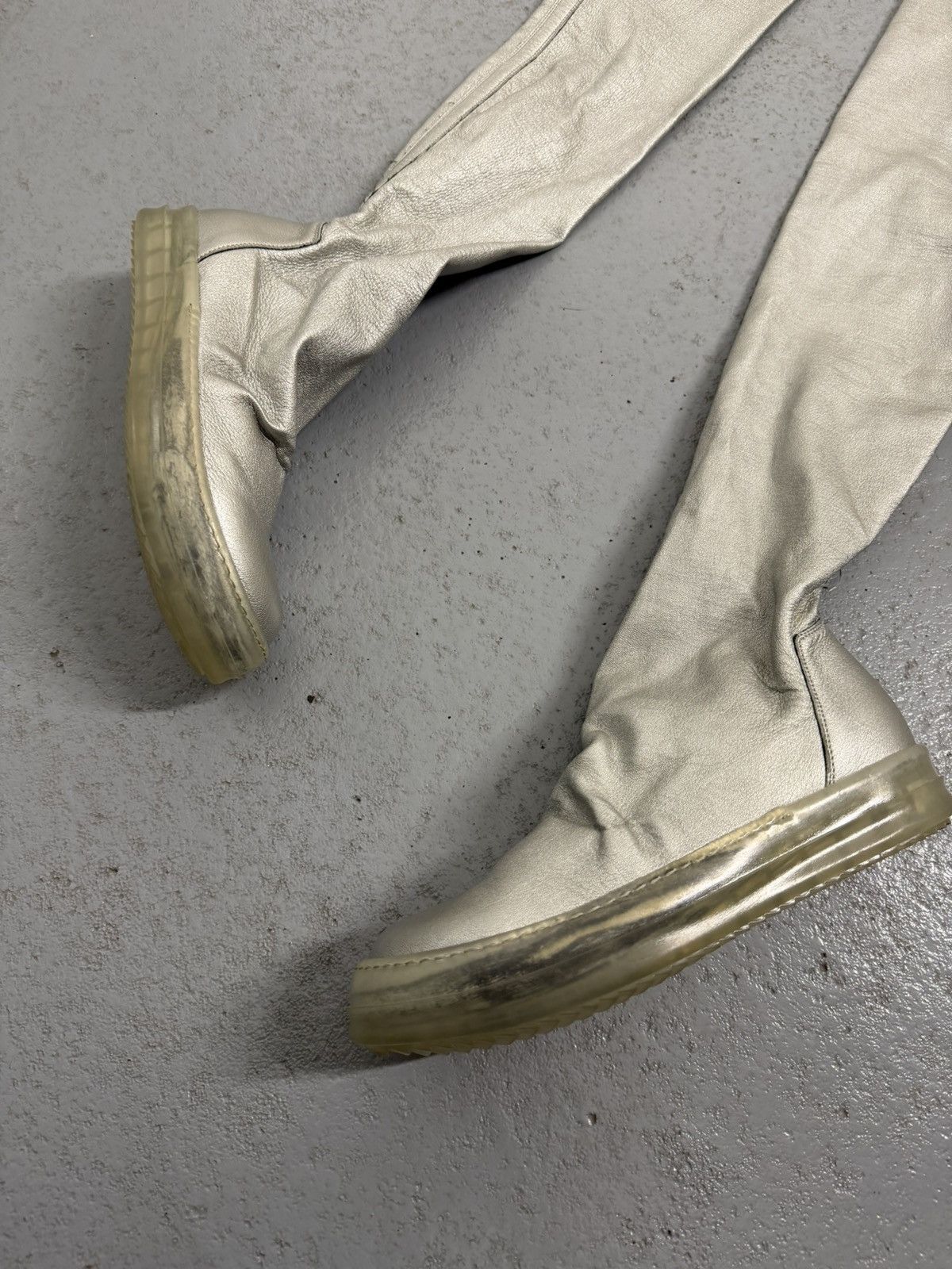 Rick Owens Rick Owens Silver Overknee Socks Sneakers Size US 7 / IT 37 - 5 Thumbnail