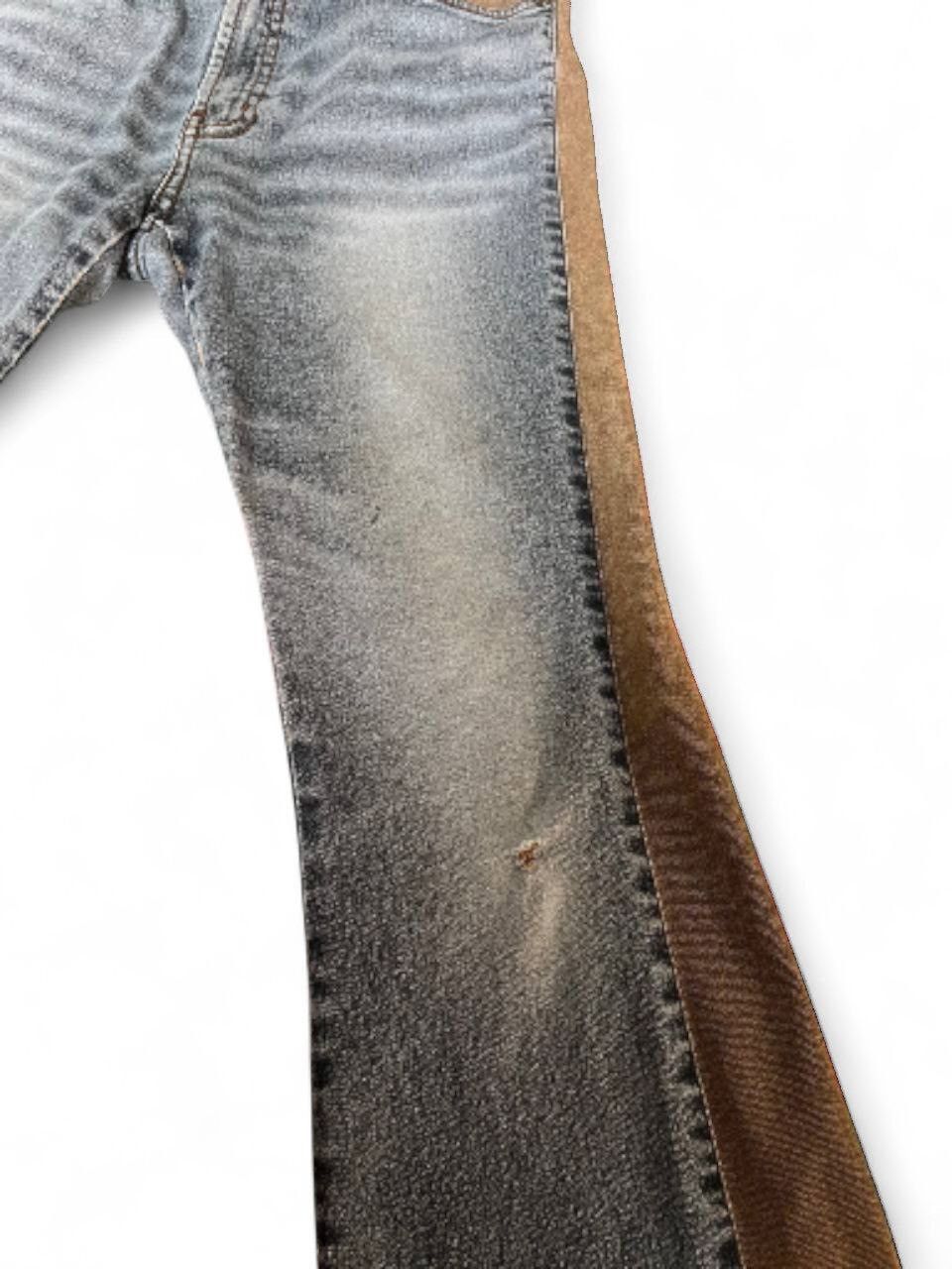 If Six Was Nine Flare Jeans Blue jam reconstruct distressed wide leg Size US 28 / EU 44 - 7 Thumbnail