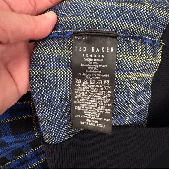 Ted Baker Ted Baker London Leolli Blue and Black Plaid Knit Jacket Sz Size S / US 4 / IT 40 - 3 Thumbnail