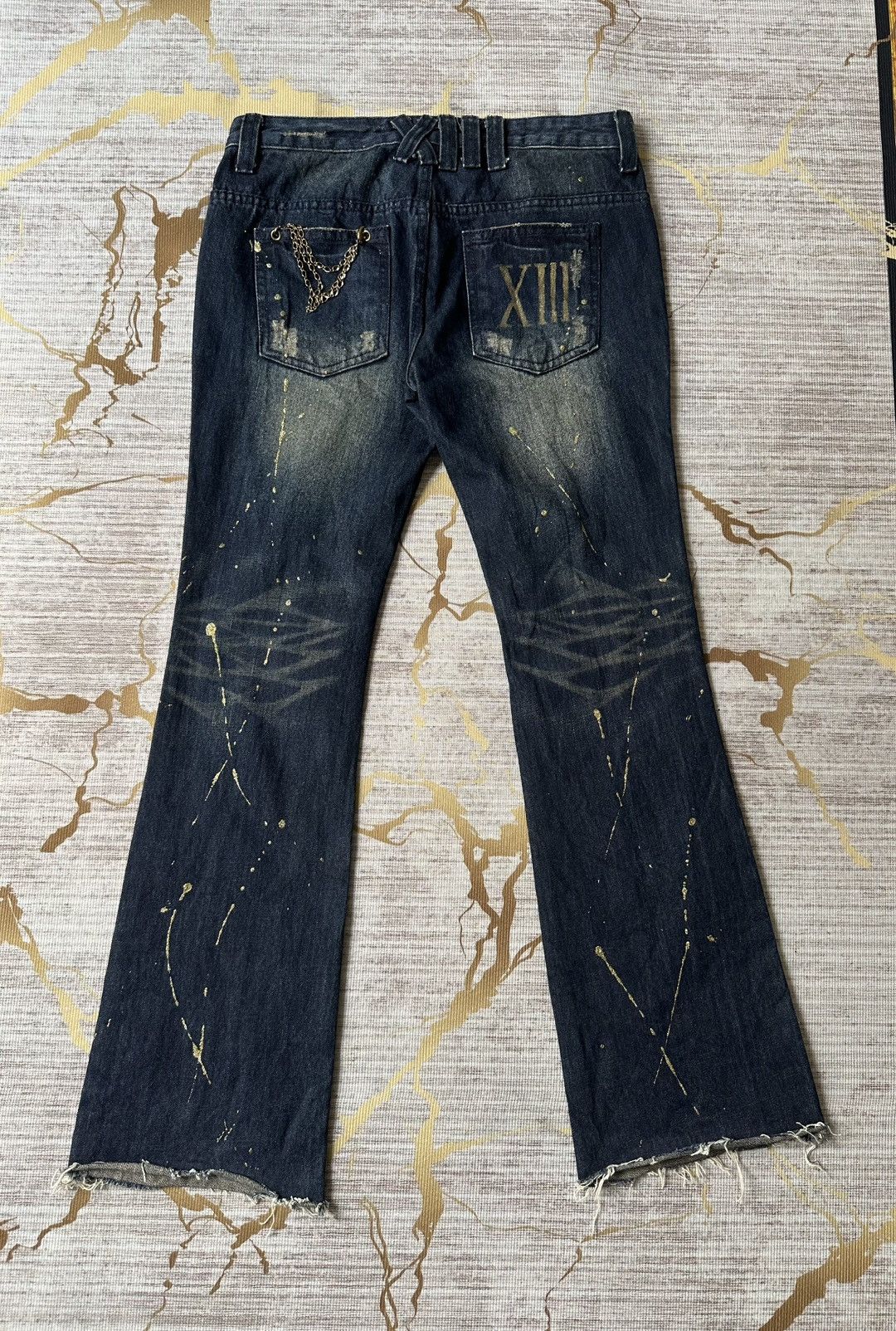 Japanese Brand FLARE Thirteen Japan Claw Marks Lowrise Design Denim Size US 29 - 3 Thumbnail