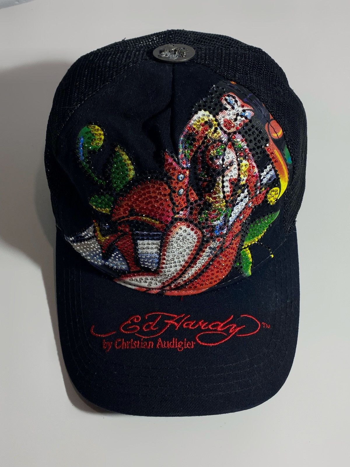 Ed Hardy Ed Hardy by Christian Audigier y2k hype cap rhinestones Size ONE SIZE - 1 Thumbnail