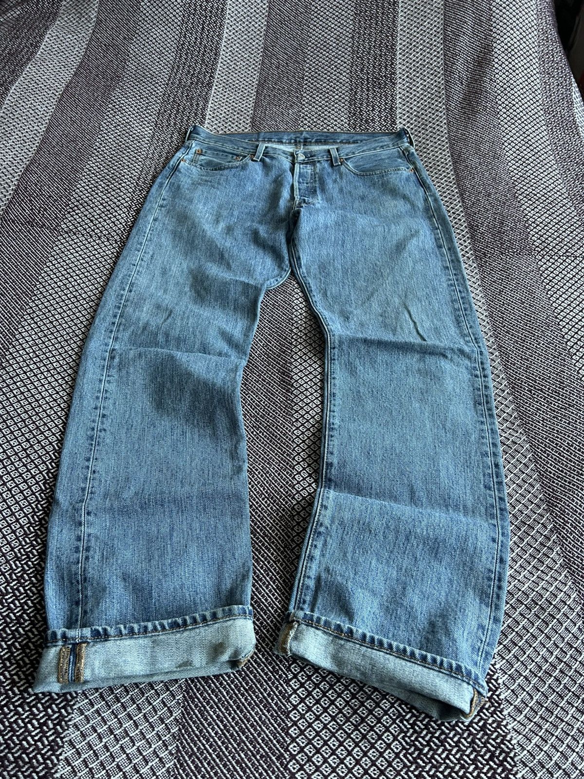 Levi's Vintage Levis 501 Solid Denim Jeans Faded Size W34 Baggy Fit Size US 34 / EU 50 - 10 Thumbnail