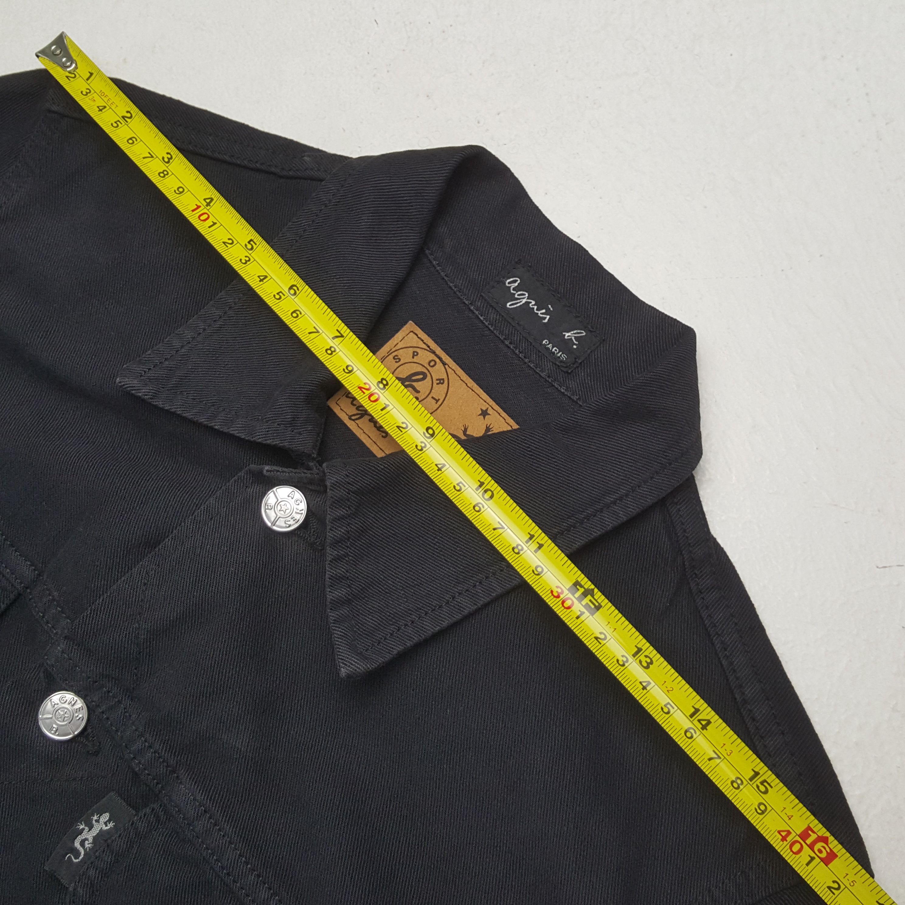 agnes b. Vintage Agnes b. Jean Black Denim Woman's Jacket RR6 Size S / US 4 / IT 40 - 5 Thumbnail