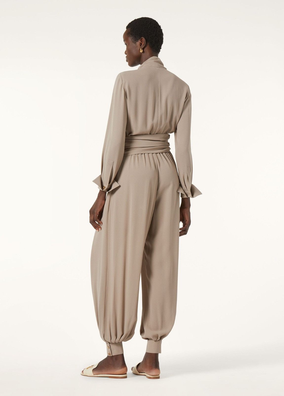 Loro Piana o1srvl11e0526 FAP0019 Monika Jumpsuit in Beige Size 26" / US 2 / IT 38 - 5 Thumbnail