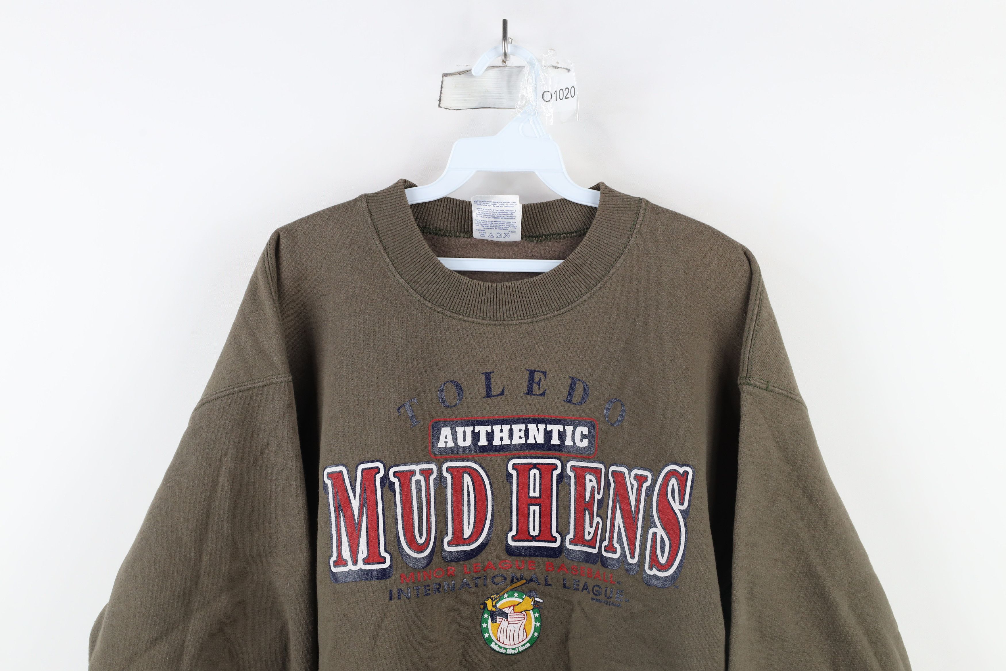 Vintage Vintage 90s League Baseball Toledo Mud Hens Sweatshirt Brown Size US L / EU 52-54 / 3 - 2 Thumbnail