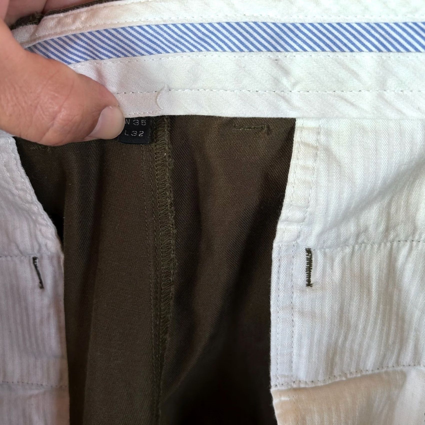 J.Crew J.Crew Essential Chino Pants Mens 35x32 Olive Green 100% Cotton RN77388 Size US 35 - 4 Thumbnail
