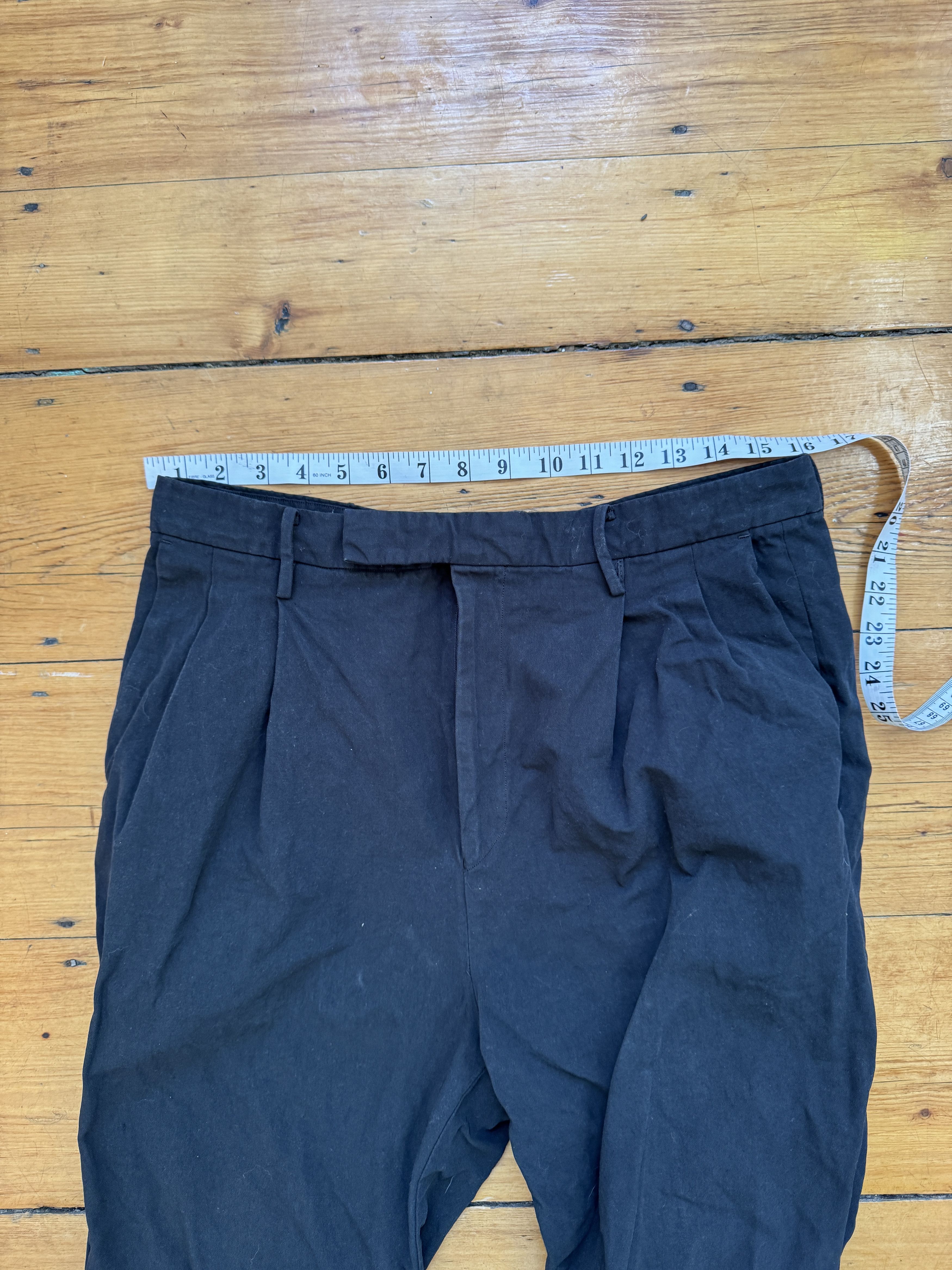 Kaptain Sunshine Pleated Cotton-Linen Gabardine Trousers (hem) Size US 32 / EU 48 - 2 Thumbnail