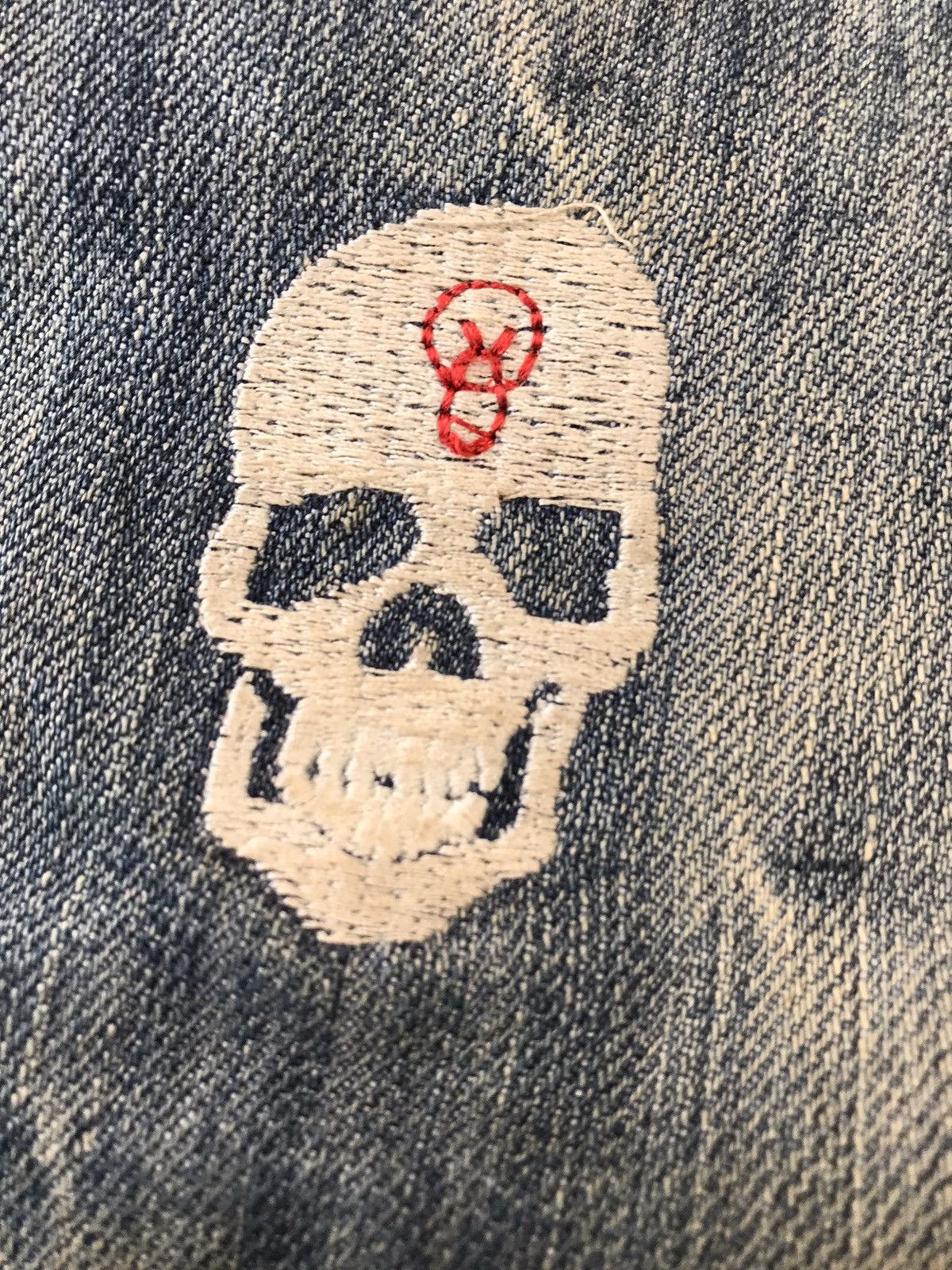 Christian Audigier × Ed Hardy × Vintage Rare vintage Ed hardy skull 💀 embroidered denim Size US 34 / EU 50 - 11 Thumbnail