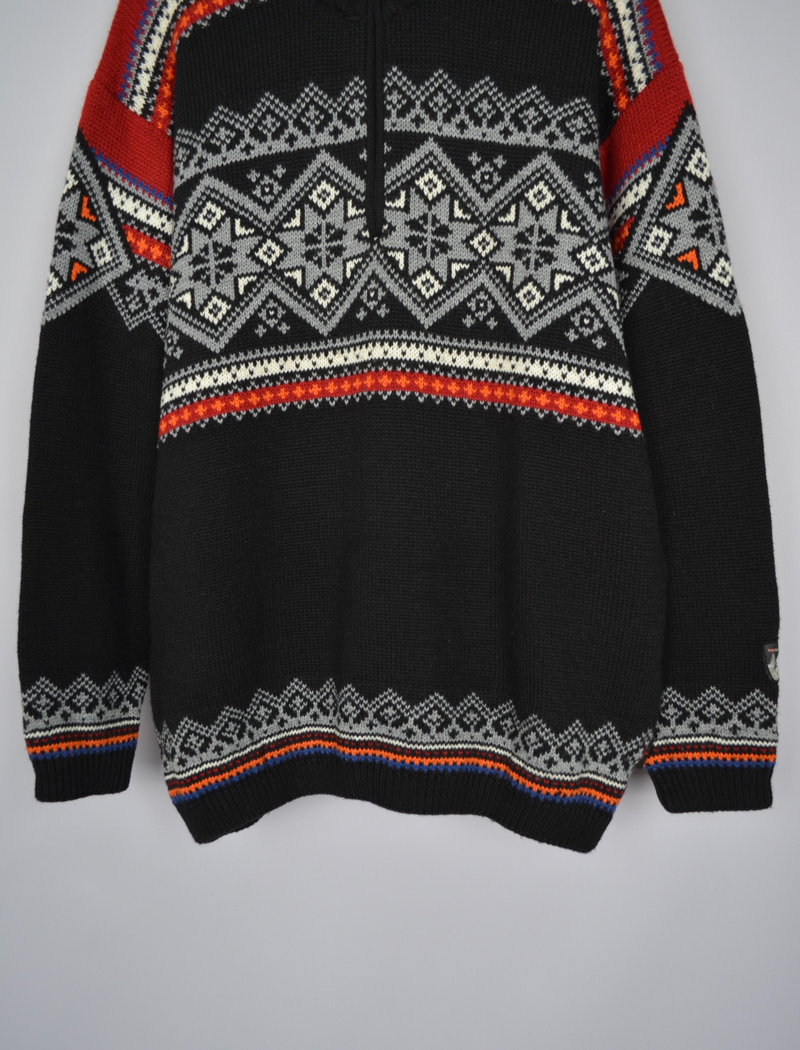 Dale Of Norway × Vintage F.LLI CAMPAGNOLO Multi Fair Isle 1/4 Zip Wool Knit Insulated Size US L / EU 52-54 / 3 - 3 Thumbnail