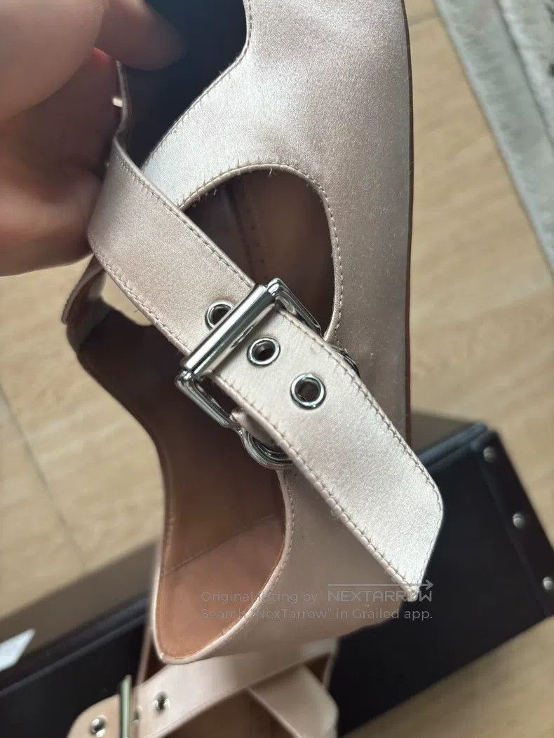 Alaia Alaia Lace-Up Ballet Shoes, Beige Size US 6.5 / IT 36.5 - 5 Thumbnail