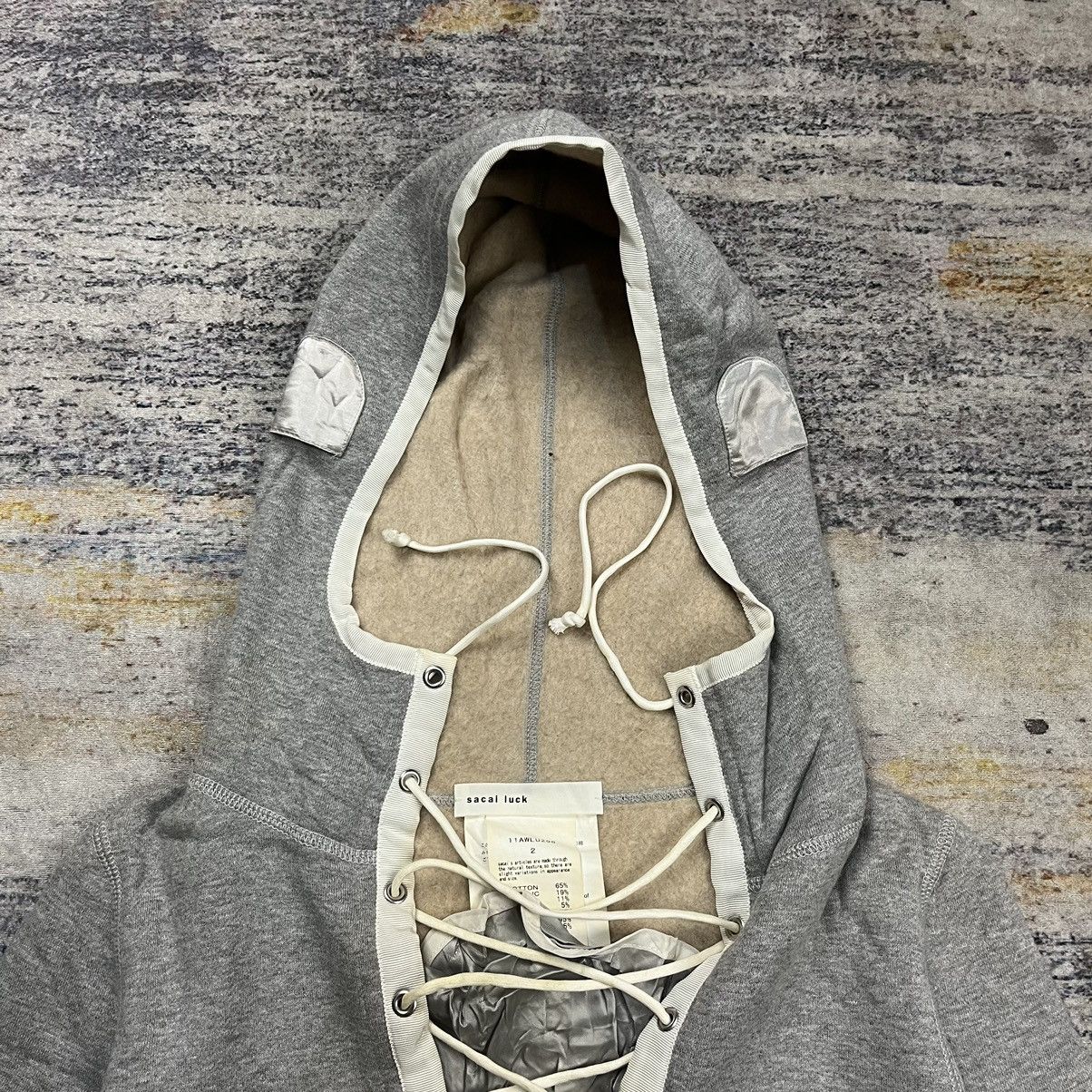 Japanese Brand Sacai luck 2011AW lace up hoodie Size XS / US 0-2 / IT 36-38 - 6 Thumbnail