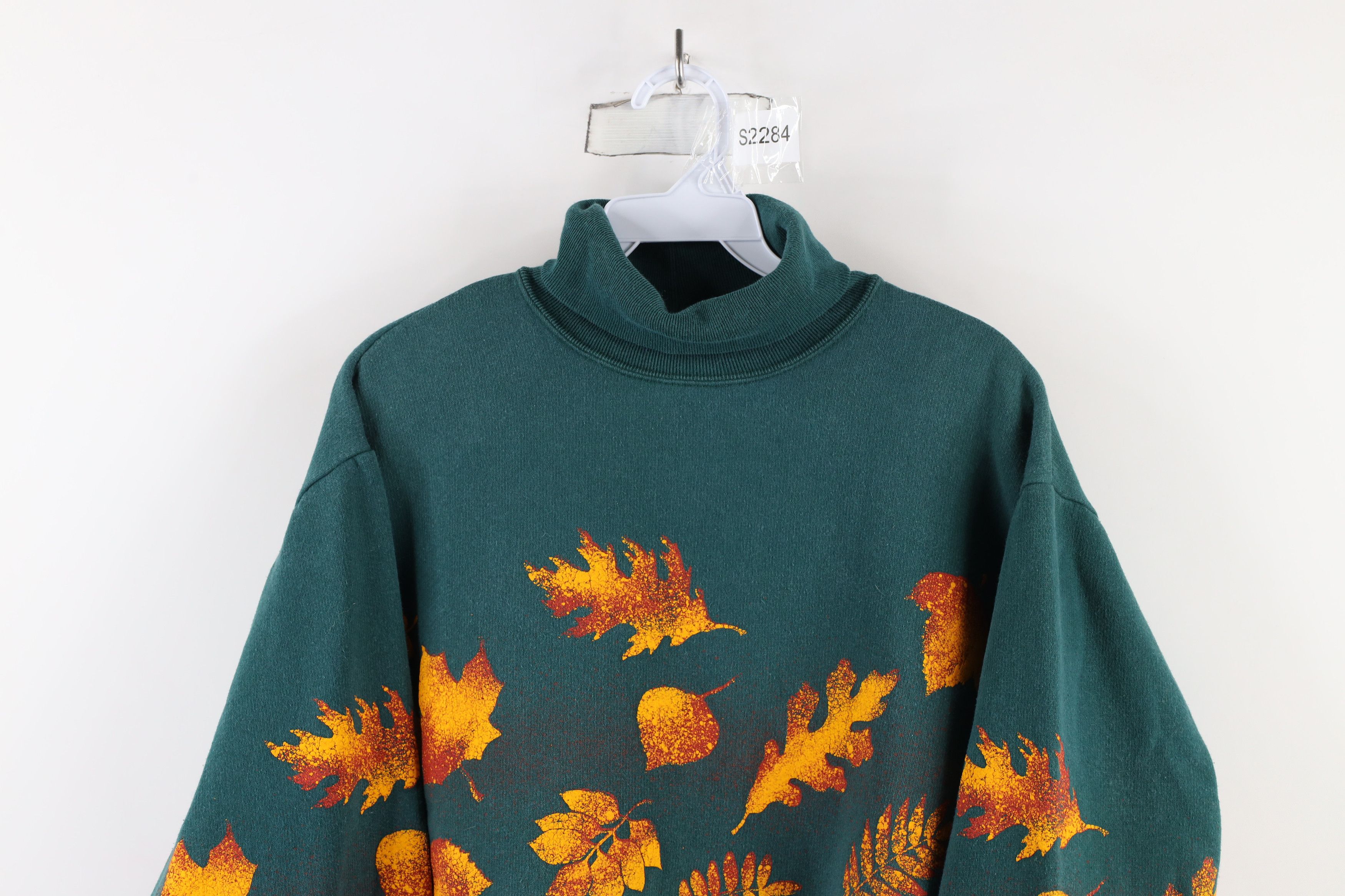 Vintage Vintage 90s Streetwear Over Print Turtleneck Sweatshirt USA Size L / US 10 / IT 46 - 2 Thumbnail