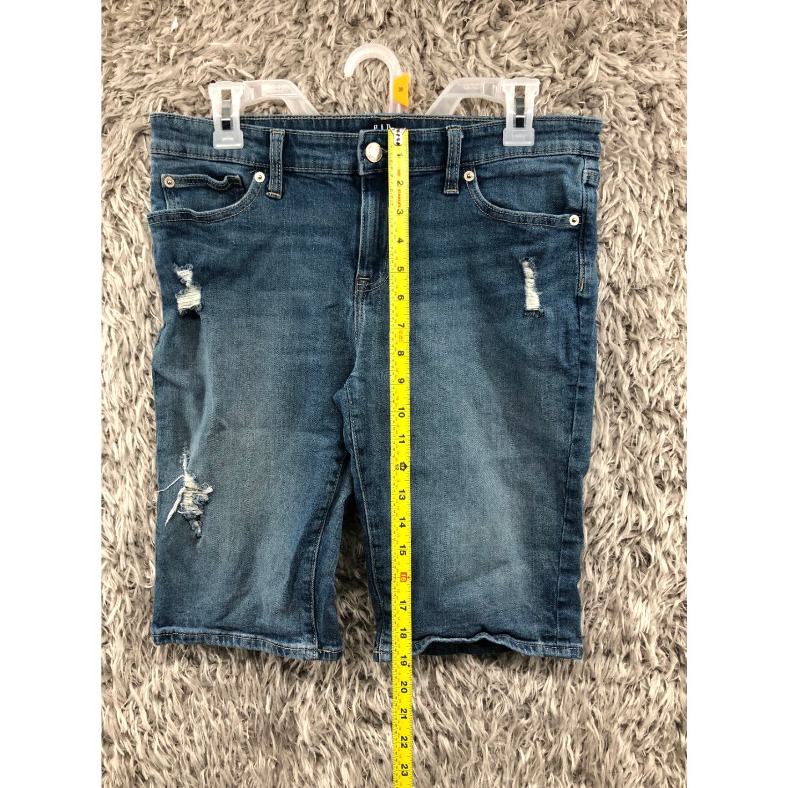 Gap Gap Bermuda Shorts Womens Size 29 Mid Rise Dark Wash Blue Denim Jean Size 29" - 3 Thumbnail