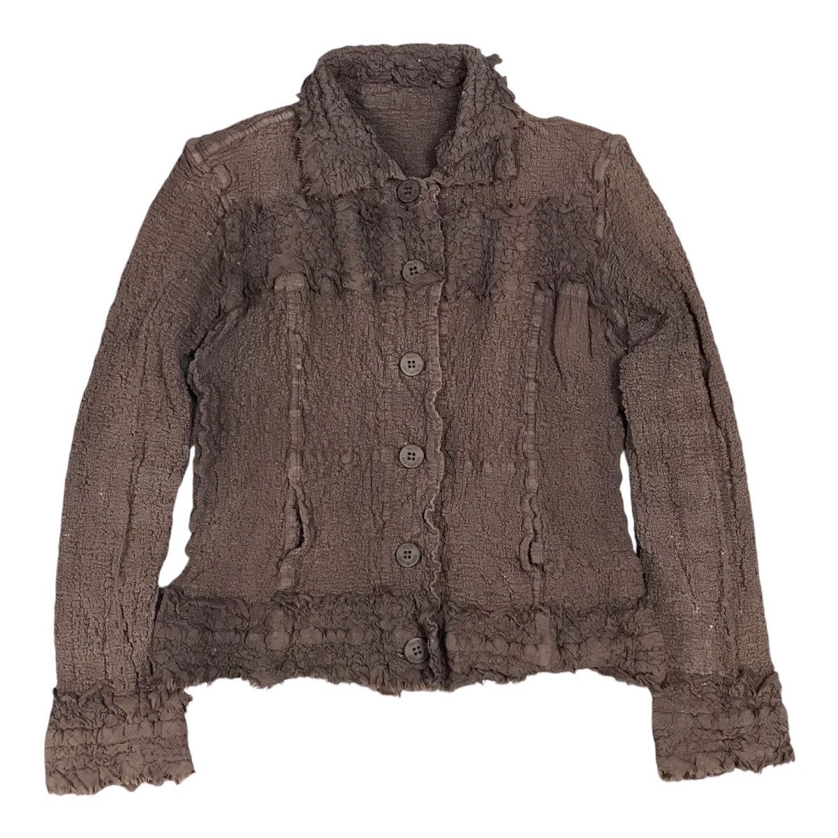 Issey Miyake ISSEY MIYAKE ME WOMEN WRINKLED BUTTON CROPPED JACKET Size S / US 4 / IT 40 - 1 Thumbnail