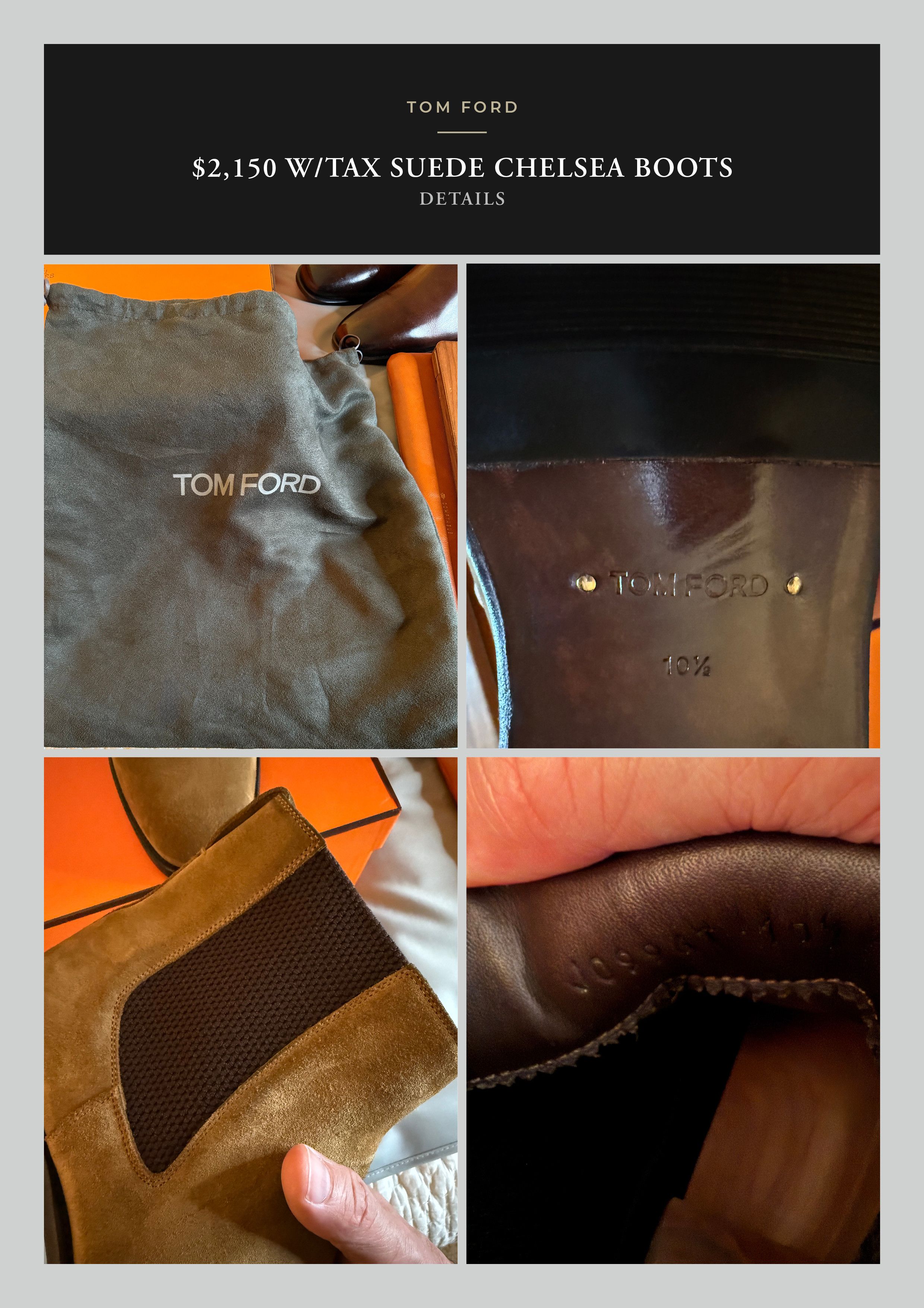 Tom Ford Best Dressed $2,150 w/Tax TOM FORD Suede Boots Size US 10.5 / EU 43-44 - 20 Thumbnail