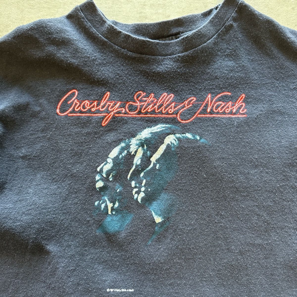 Hanes Vintage 1987 Crosby Stills Nash Black Single Stitch Shirt Size US S / EU 44-46 / 1 - 5 Thumbnail