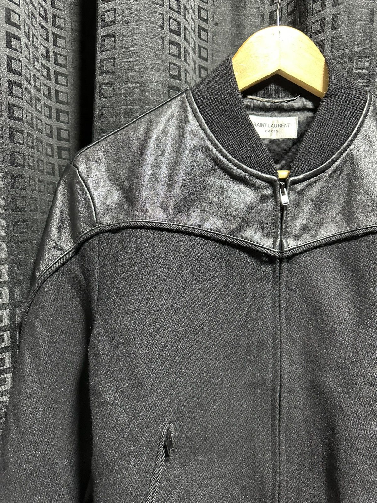 Saint Laurent Paris Saintlaurent paris leather/wool bomber jacket Size US M / EU 48-50 / 2 - 4 Thumbnail