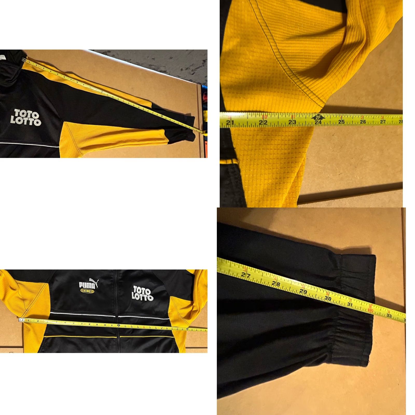 Puma PUMA King Full Zip Jacket Men XL Black Yellow Multicolor Logo Zipper Pocket Front Zip Workwear Outdoor Fall Winter Spring Size US XL / EU 56 / 4 - 9 Thumbnail