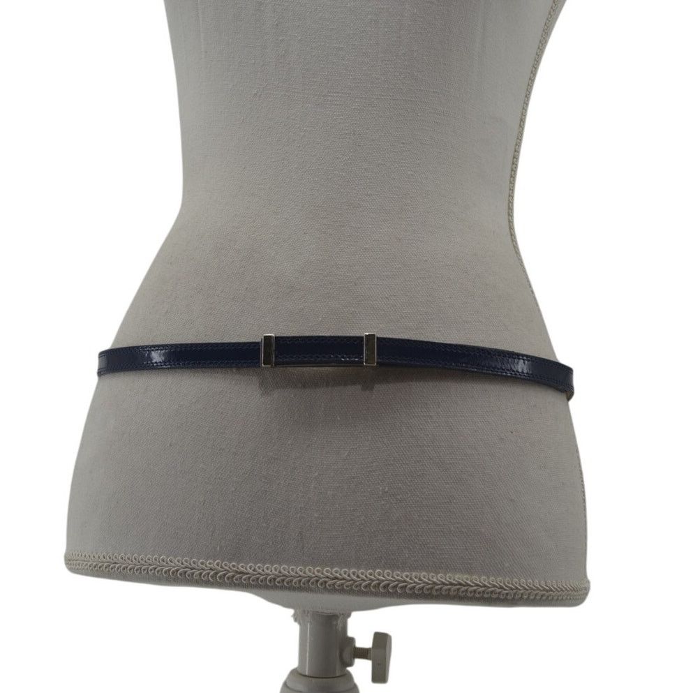 Other Navy Blue Skinny Dress Belt Faux Leather Minimalist Large Size ONE SIZE - 1 Thumbnail