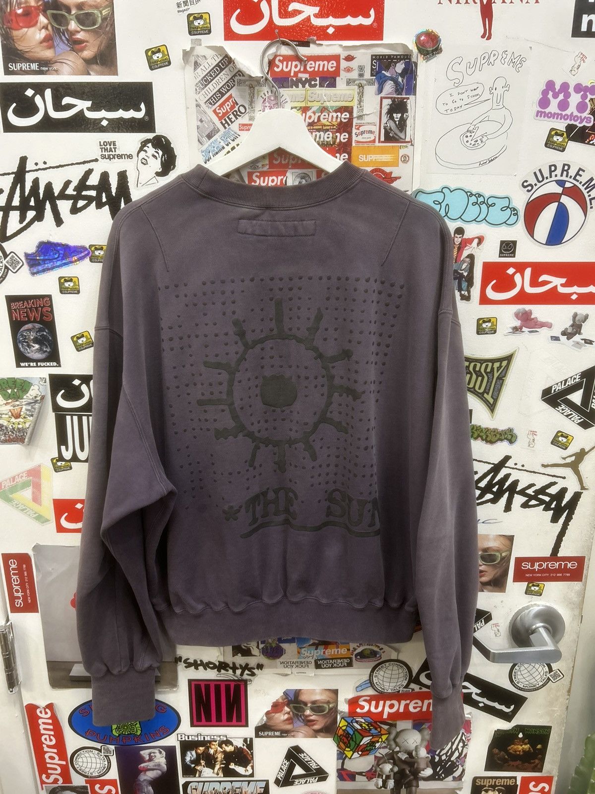 人気話題！CPFM Cactus Plant Flea Market Moon Sun Crewneck Cactus Plant Flea Market CPFM The Moon & The Sun Purple