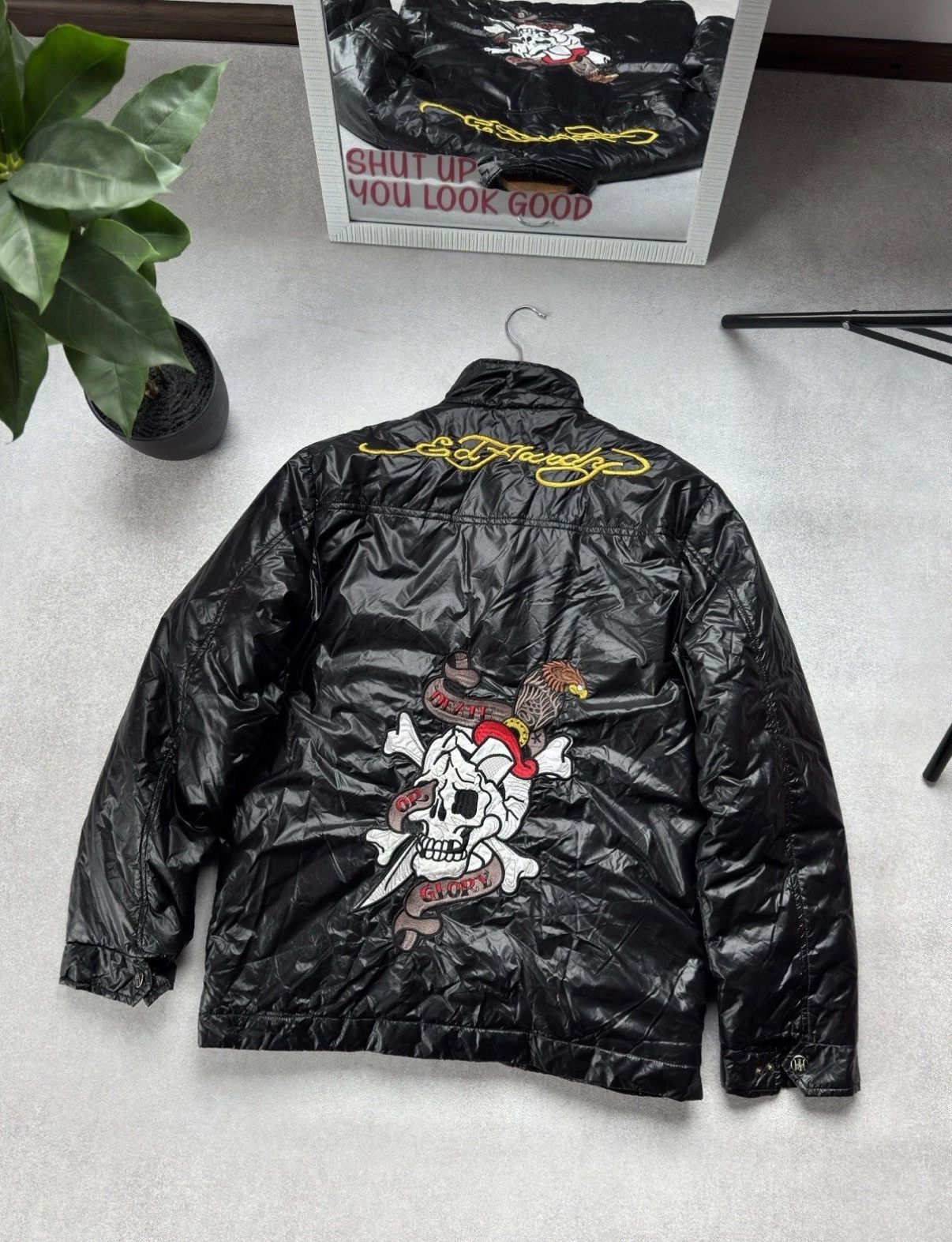 Ed Hardy Vintage Ed Hardy By Christian Audigier Big Logo Nylon Jacket Size US M / EU 48-50 / 2 - 2 Thumbnail