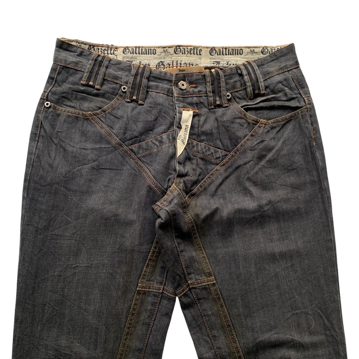 Japanese Brand Vintage John Galliano Gazette Newspaper Denim Pants Designer Size US 34 / EU 50 - 3 Thumbnail