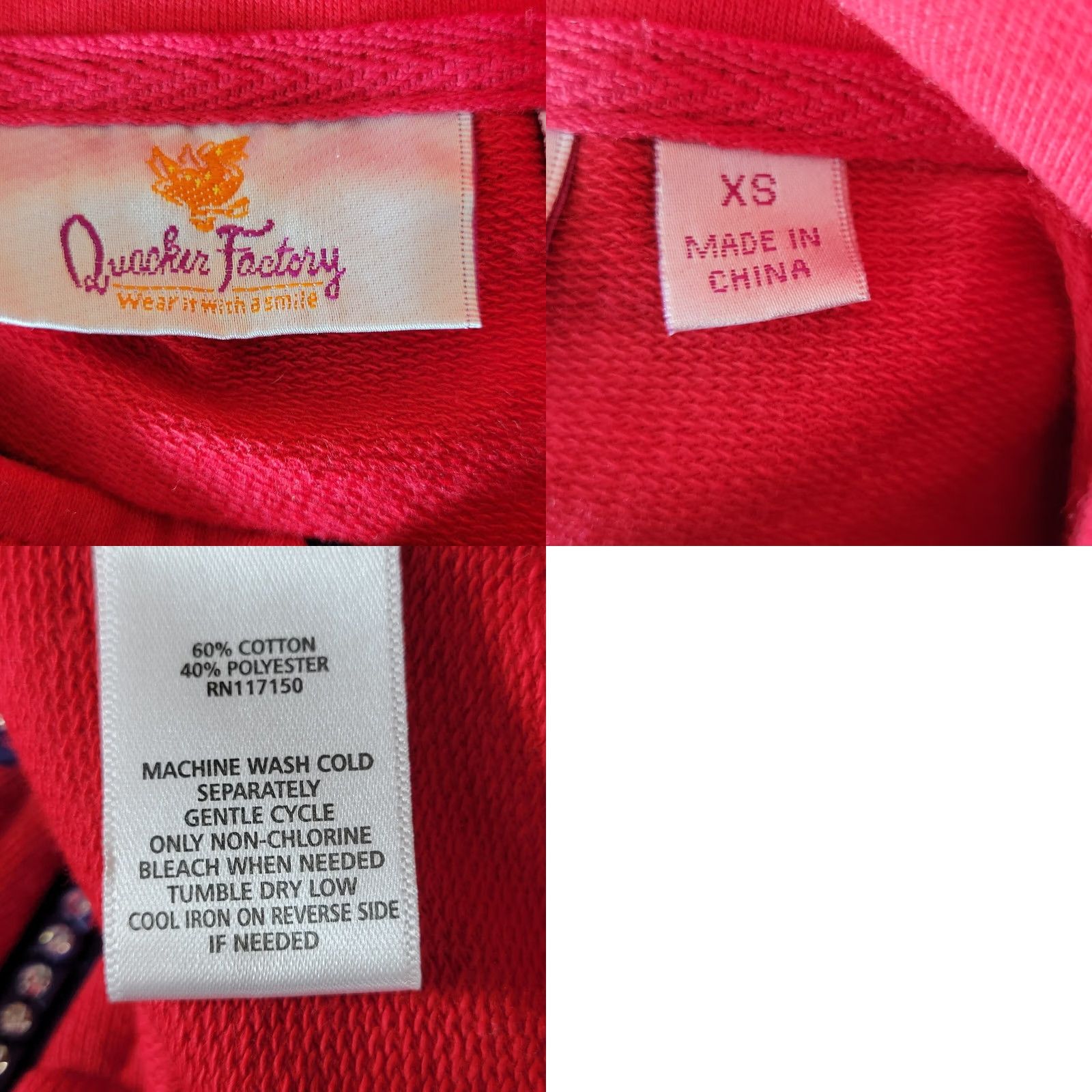 Quacker Factory Quacker Factory Vest Womens Size XS Red Full Zip Rhinestone Embellished Top Size XS / US 0-2 / IT 36-38 - 8 Thumbnail