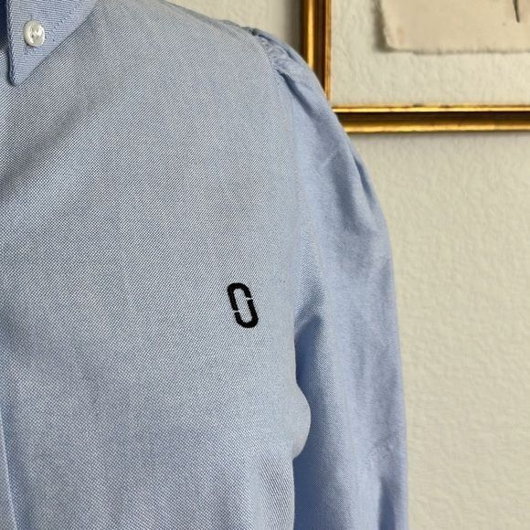 Marc Jacobs Marc Jacobs Bishop Embroidered Oxford Shirt Blue Long Sleeve Size S / US 4 / IT 40 - 5 Thumbnail