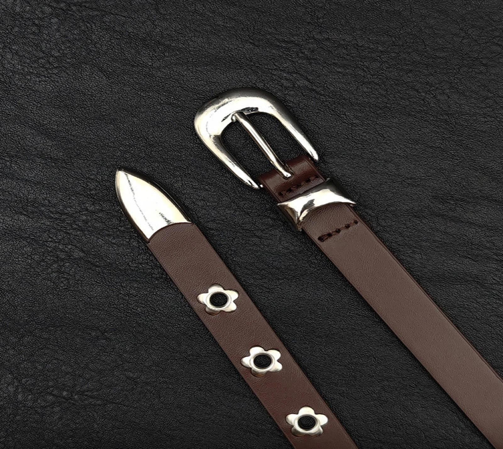 Vision Streetwear Leather Belt with Floral Studs Size ONE SIZE - 4 Thumbnail